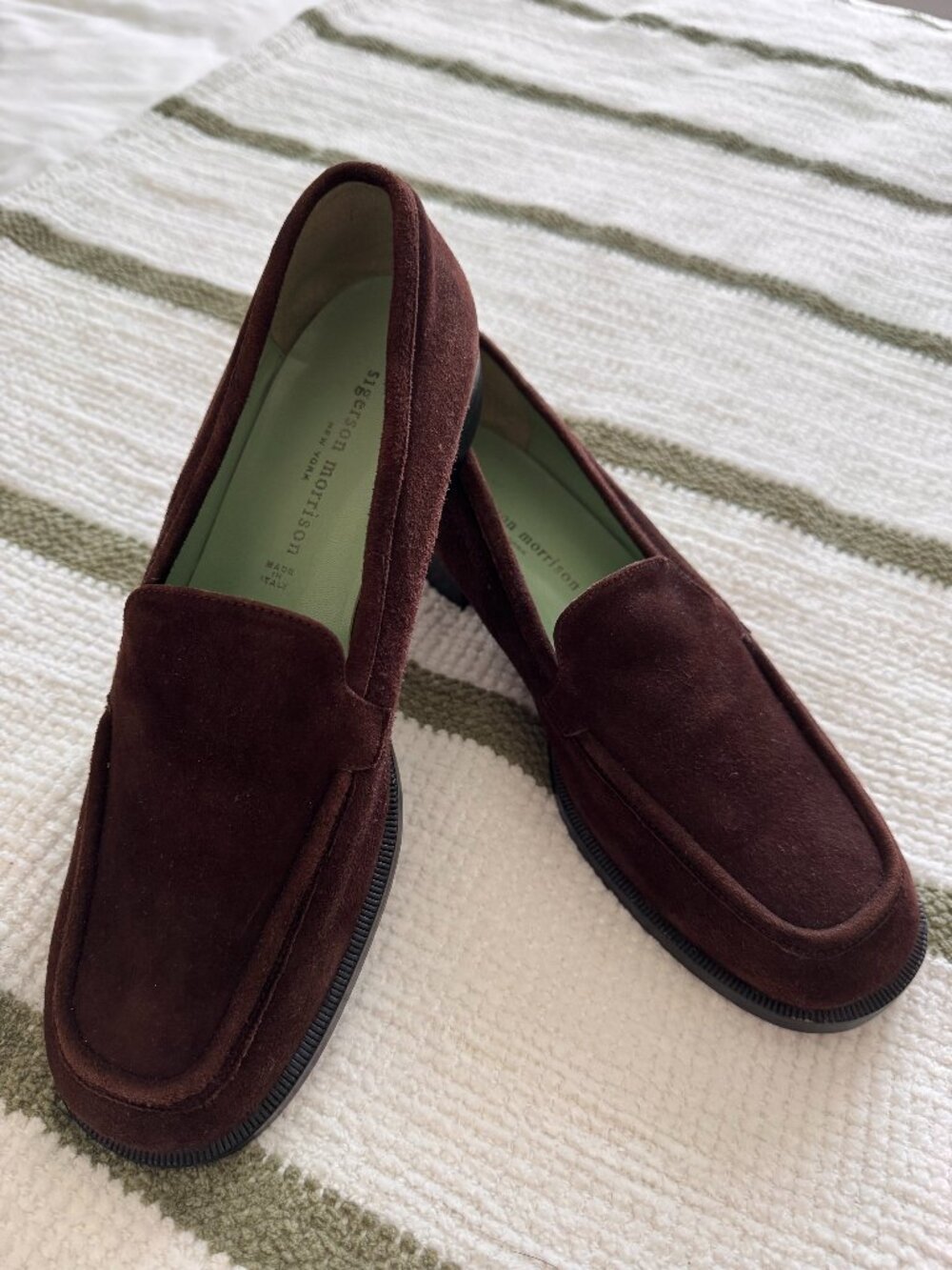 Sigerson Morrison Brown Suede Loafers Women's Size 9